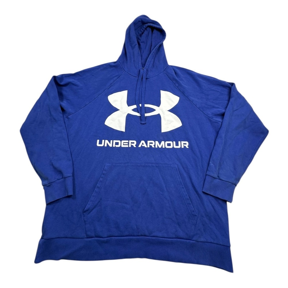 Under Armour Blue ColdGear‎ Hoodie Sweatshirt XL Loose Fit Logo